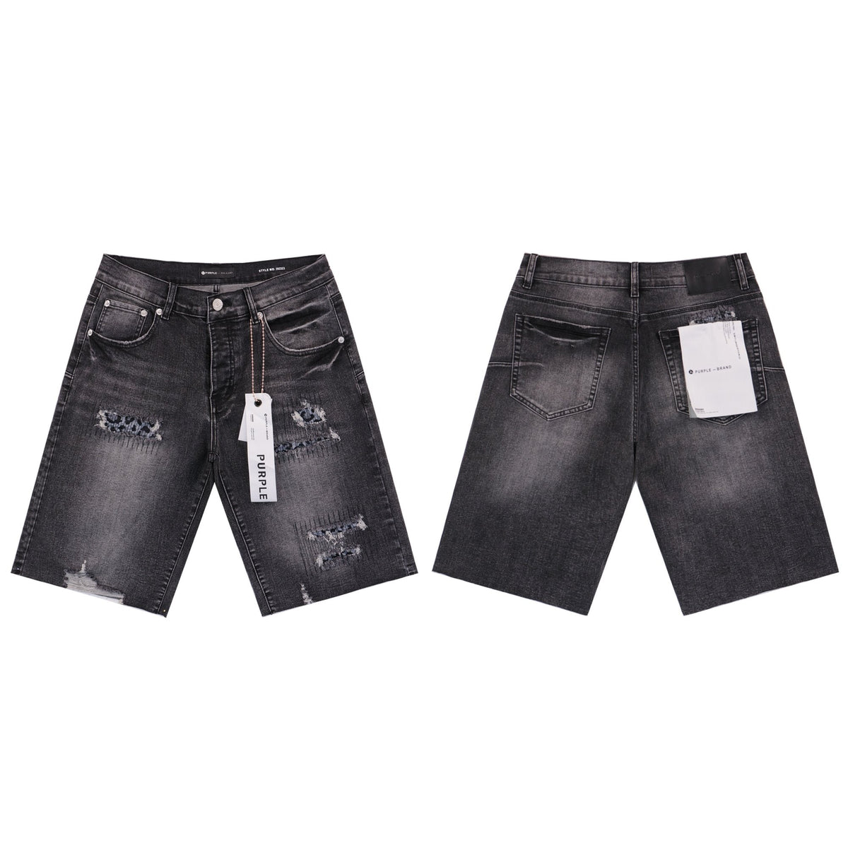 Purple Brand Distressed Patch Denim Shorts ¡ª hero
