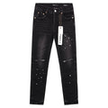 Purple Brand P001 Distressed Washed Black Slim Jeans ¡ª hero