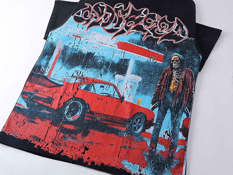 Godspeed Washed Black Rock Graphic T-Shirt ¡ª detail