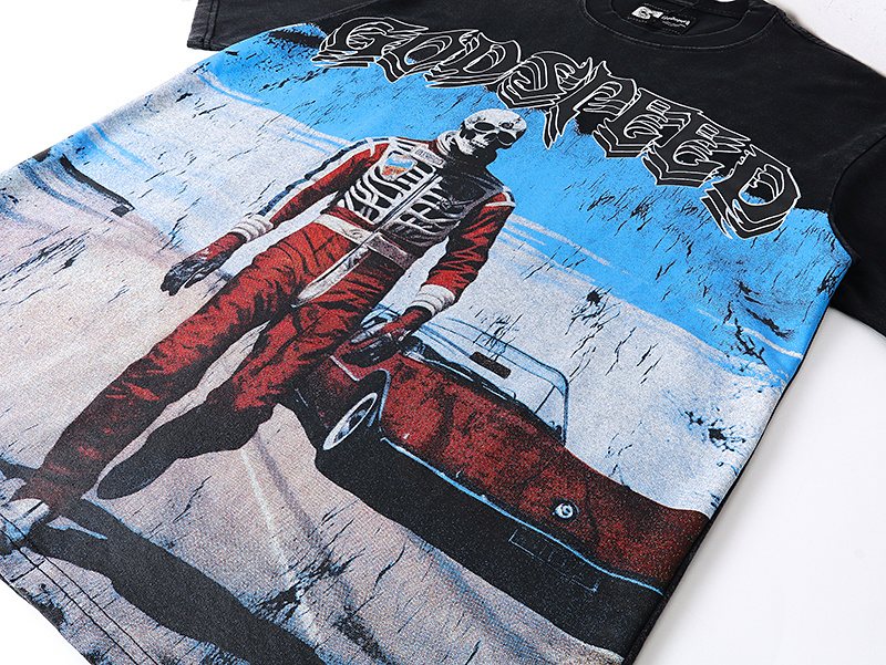 Godspeed Skeleton Racing Graphic T-Shirt ¡ª detail