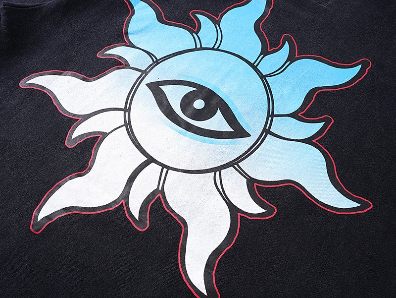 Godspeed Washed Black Car & Eye Sun Graphic T-Shirt ¡ª detail