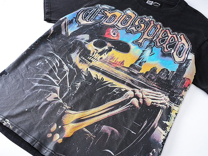 Godspeed Skull Car Graphic T-Shirt ¡ª detail