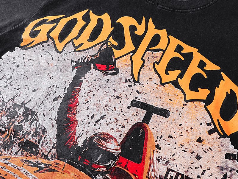 Godspeed Race Car Graphic Short-Sleeve T-Shirt ¡ª detail