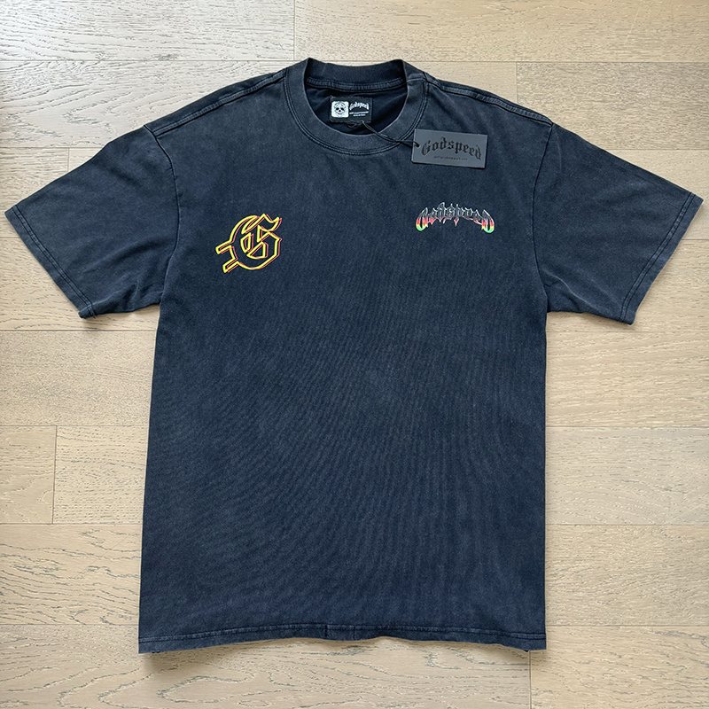Godspeed Motorcycle Skull Graphic Short-Sleeve T-Shirt ¡ª front
