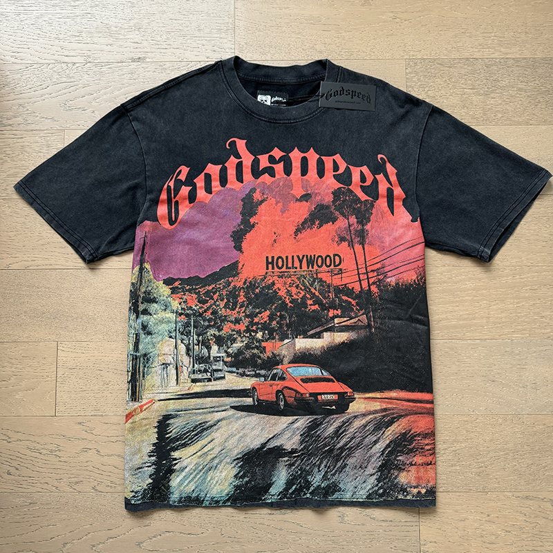 Godspeed Hollywood Car Graphic T-Shirt ¡ª front