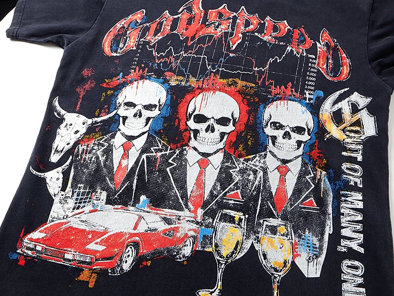 Godspeed Skull Car Graphic T-Shirt ¡ª detail