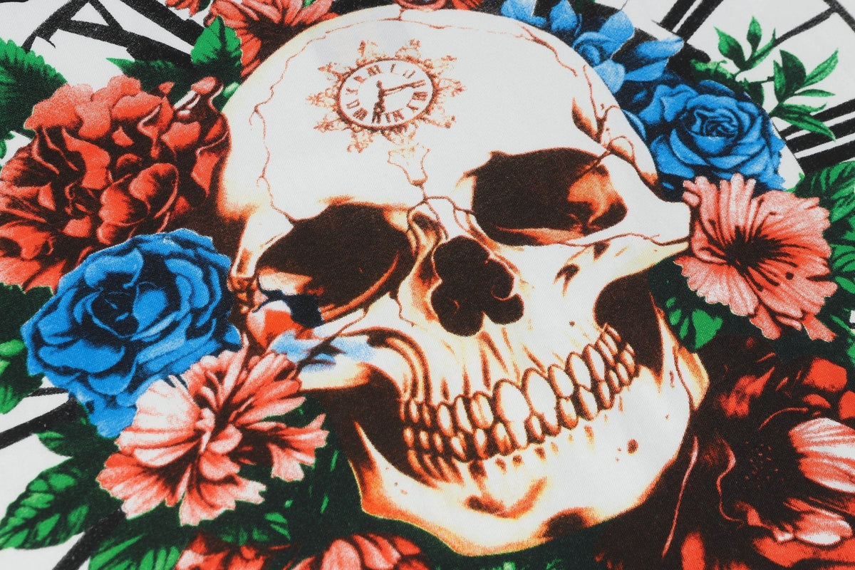Godspeed Skull & Floral Graphic Short-Sleeve T-Shirt ¡ª detail