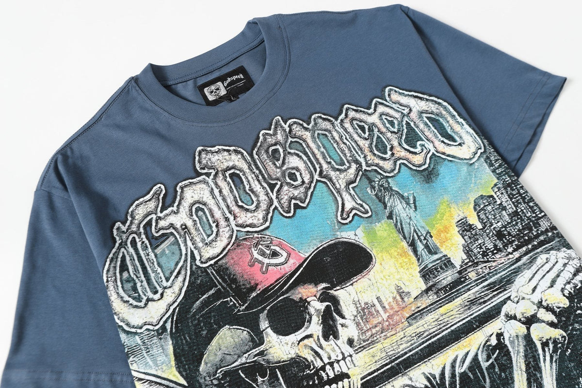 Godspeed Skull City Back Graphic T-Shirt ¡ª detail
