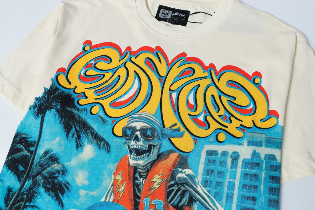 Godspeed Watersports Skeleton Graphic T-Shirt ¡ª detail