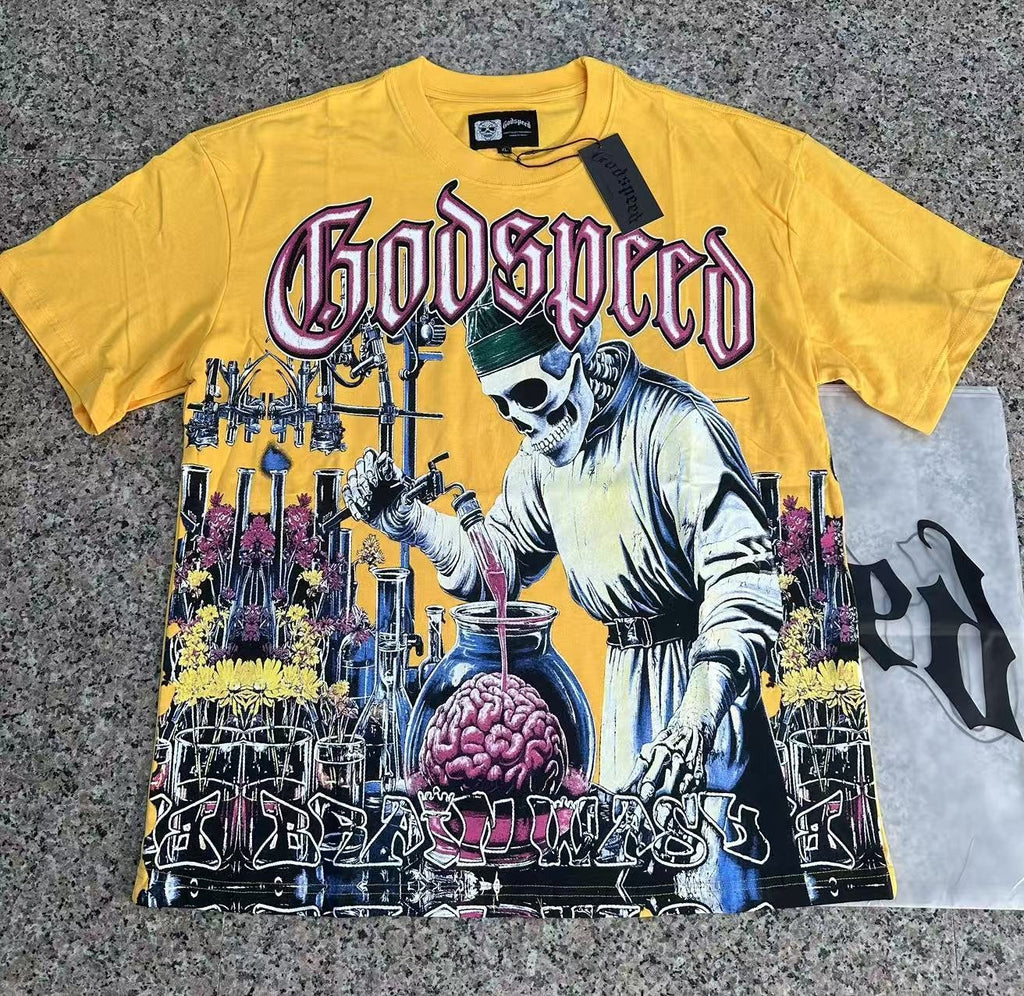 Godspeed Brain Wash Yellow Graphic T-Shirt ¡ª front