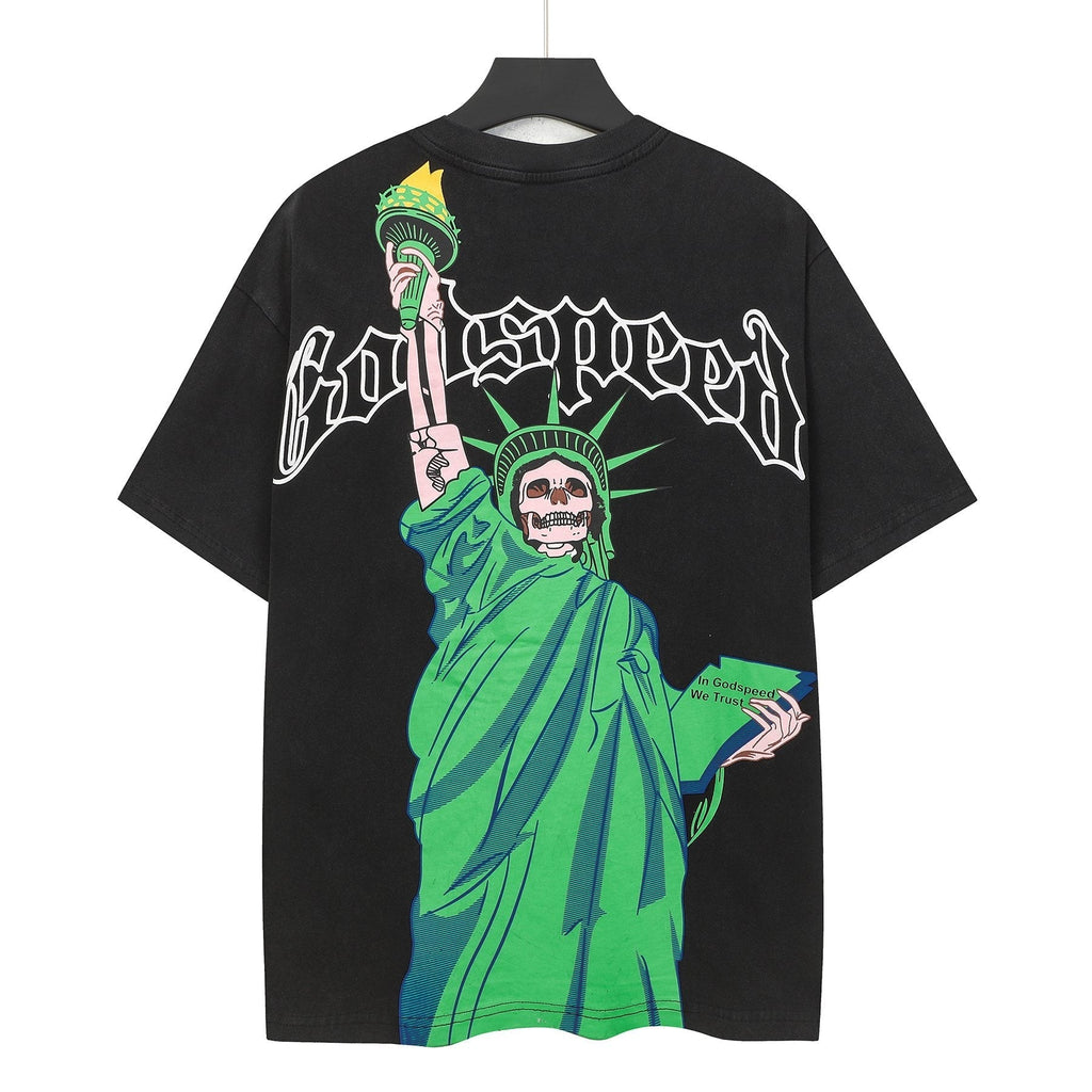 Godspeed Statue of Liberty Skull Graphic T-Shirt ¡ª hero