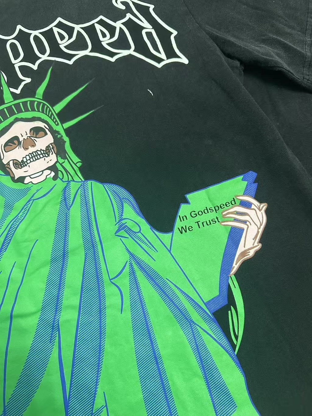 Godspeed Statue of Liberty Skull Graphic T-Shirt ¡ª detail