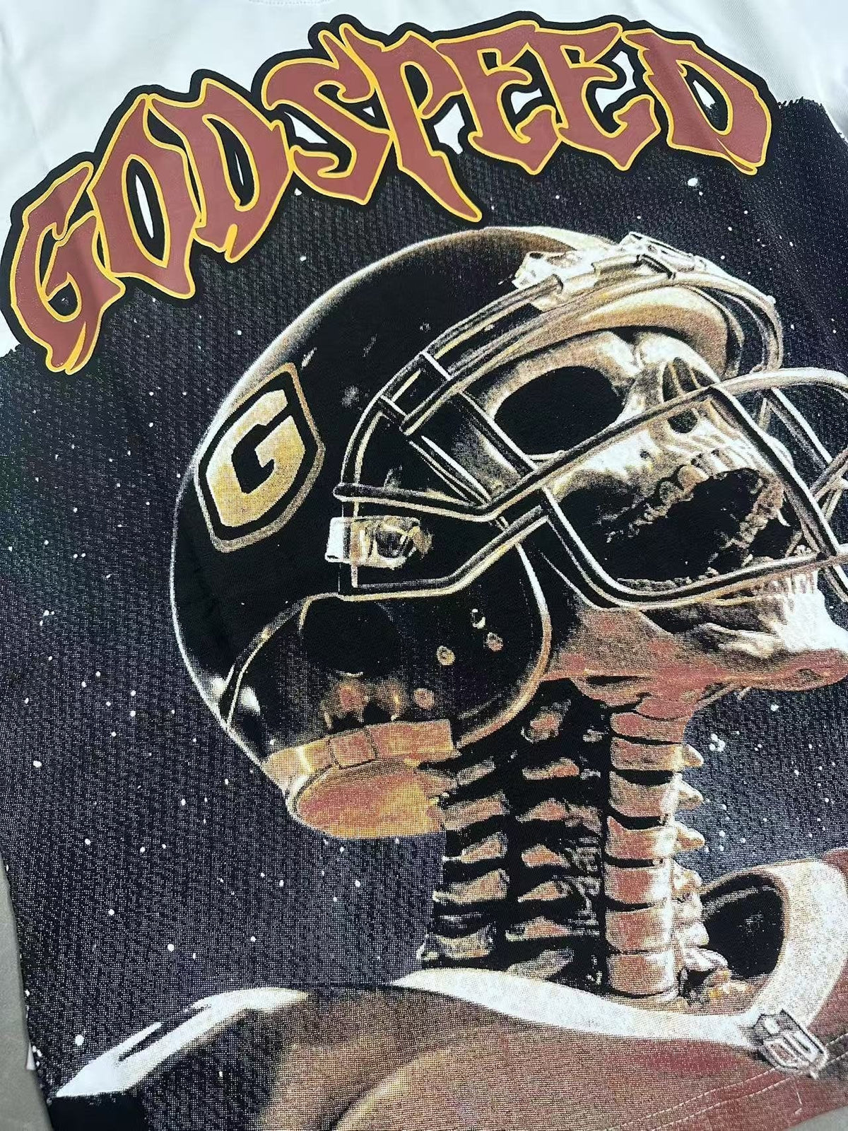 Godspeed Football Skeleton Graphic Short-Sleeve T-Shirt ¡ª detail