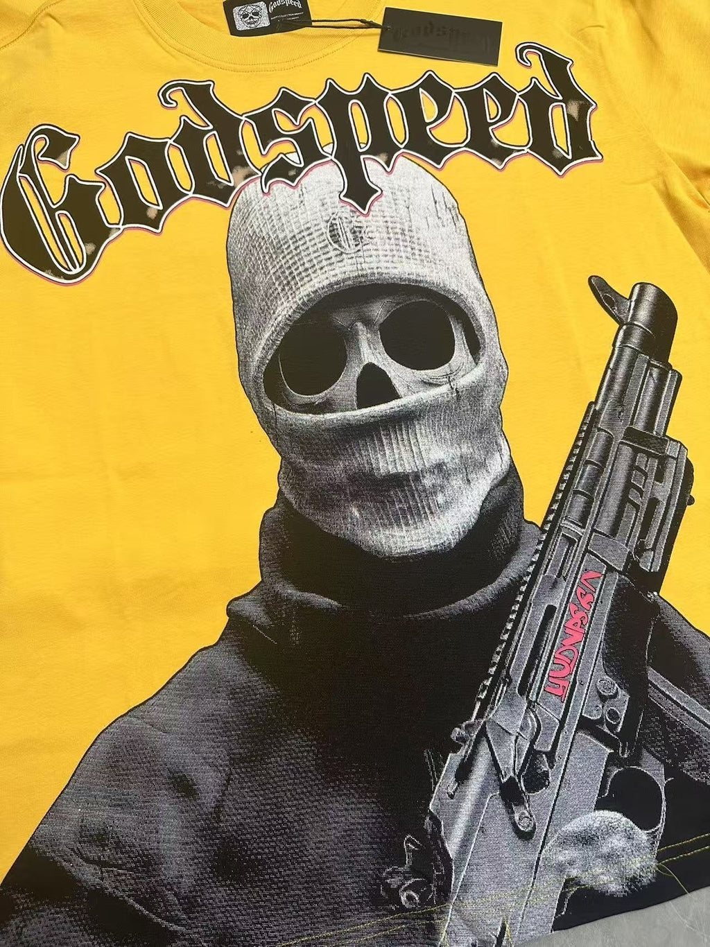 Godspeed Yellow Masked Figure Graphic T-Shirt ¡ª detail