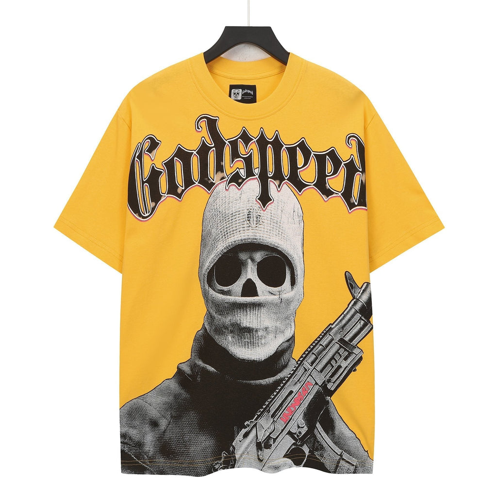 Godspeed Yellow Masked Figure Graphic T-Shirt ¡ª hero