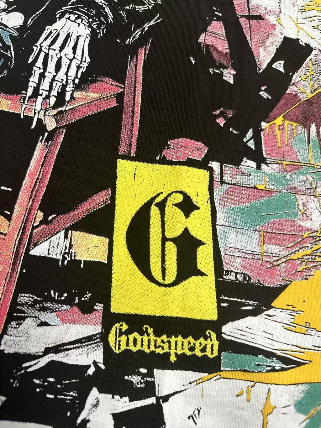 Godspeed Skeleton Graphic T-Shirt ¡ª fabric_closeup