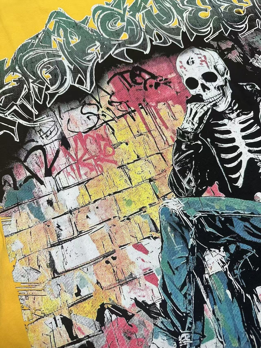 Godspeed Skeleton Graphic T-Shirt ¡ª fabric_closeup