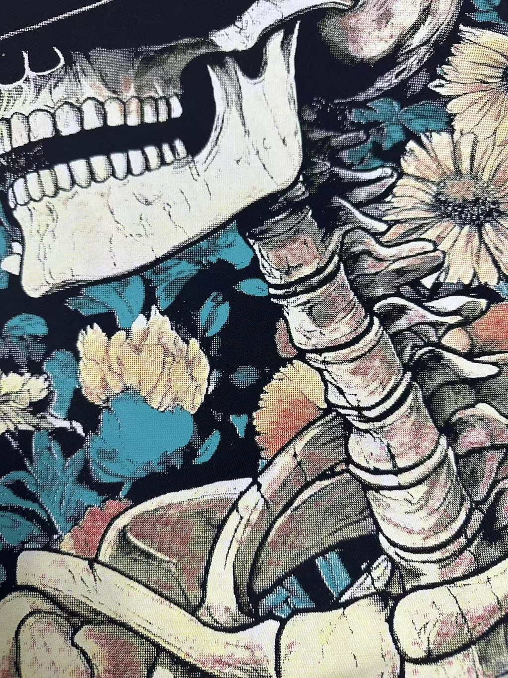 Godspeed Skull & Floral Graphic T-Shirt ¡ª detail