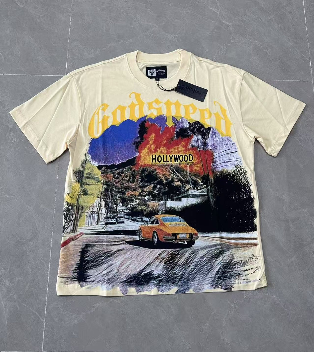 Godspeed Hollywood Car Graphic T-Shirt ¡ª front