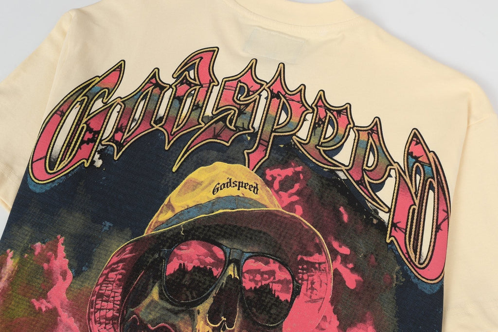 Godspeed Skull Volcano Graphic T-Shirt ¡ª detail