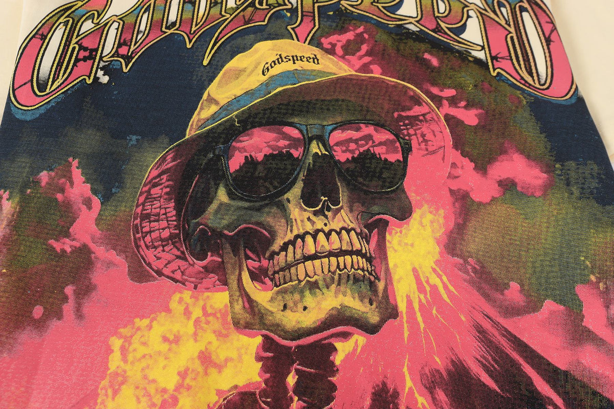 Godspeed Skull Volcano Graphic T-Shirt ¡ª detail