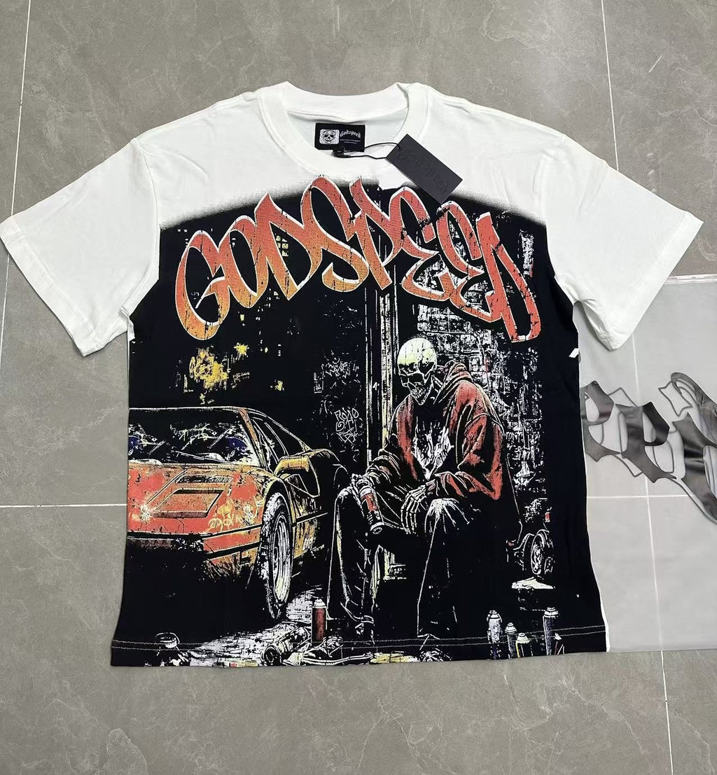 Godspeed Street Scene Graphic T-Shirt ¡ª front