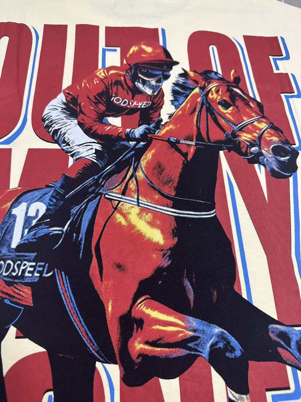 Godspeed Horse Racing Graphic T-Shirt ¡ª detail
