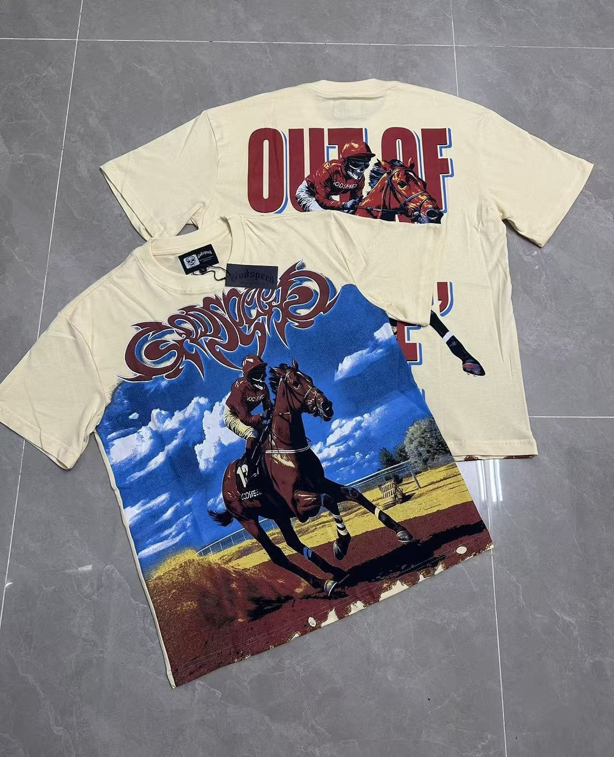 Godspeed Horse Racing Graphic T-Shirt ¡ª context