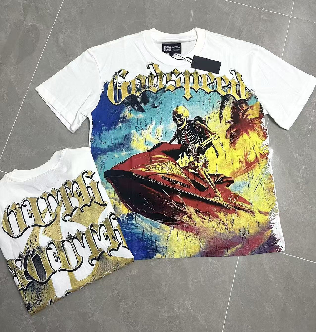 Godspeed Skeleton Jet-Ski Graphic T-Shirt ¡ª context