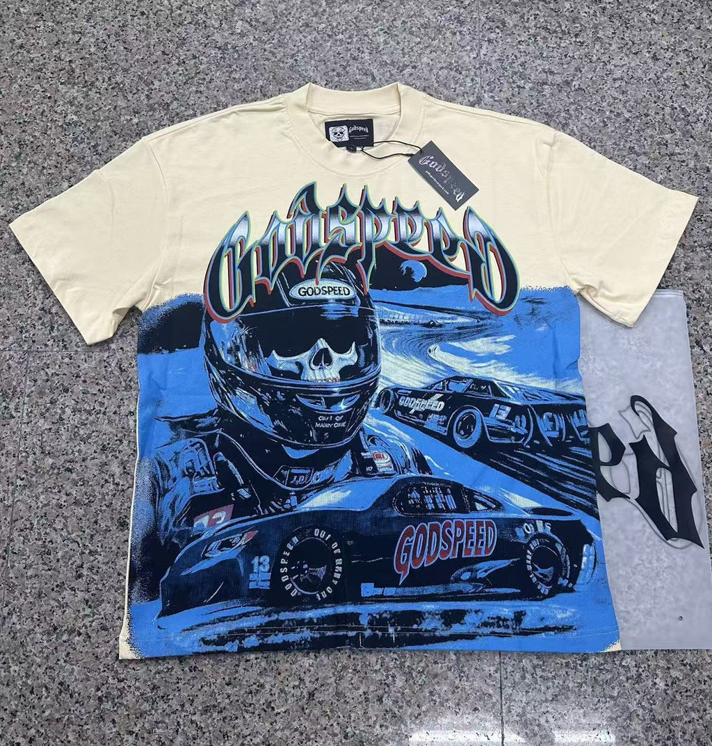 Godspeed Cream Racing Graphic T-Shirt ¡ª context