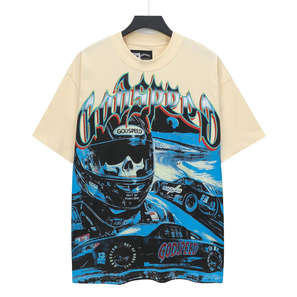 Godspeed Cream Racing Graphic T-Shirt ¡ª hero