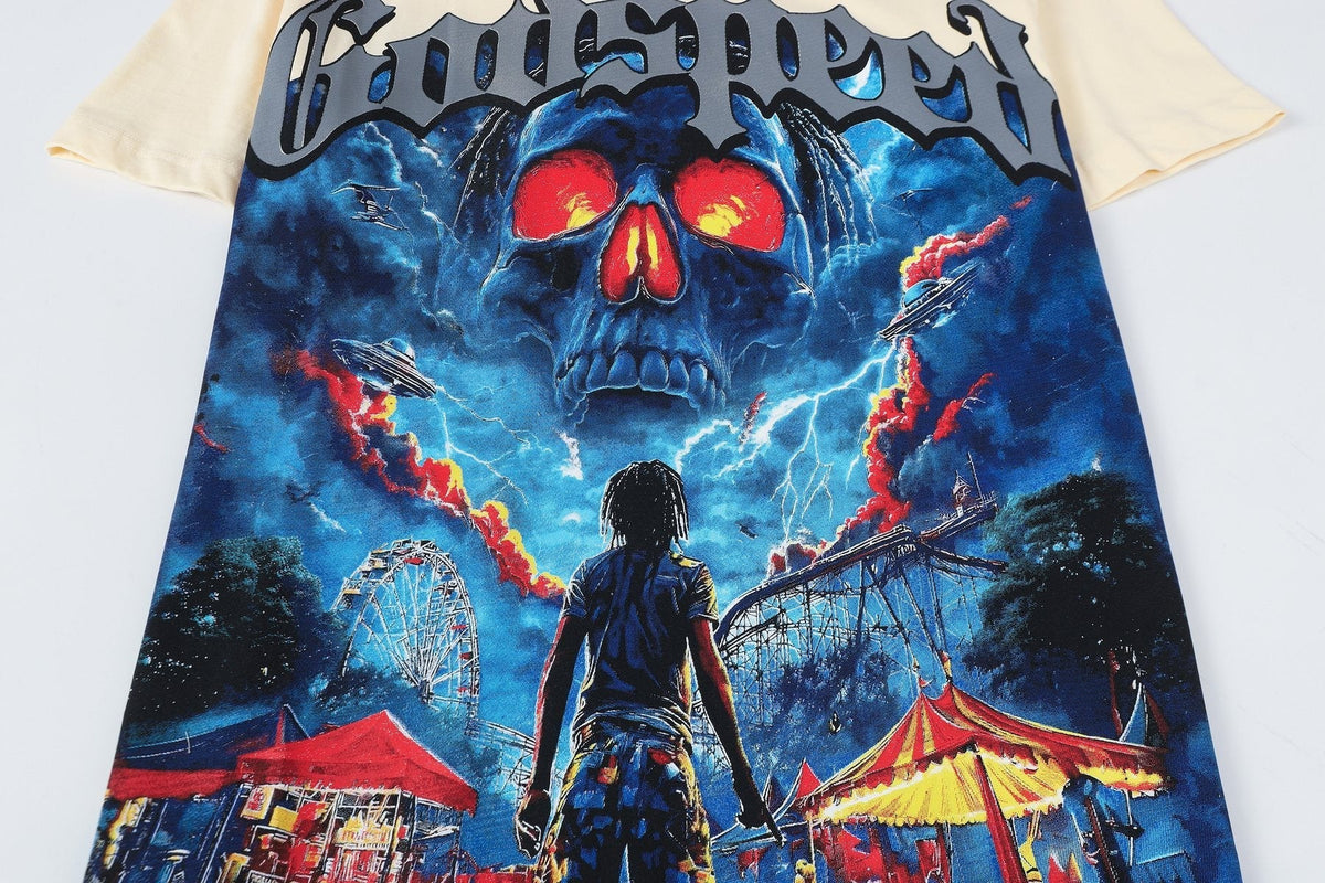 Godspeed A Realized Game World Skull Graphic T-Shirt ¡ª detail