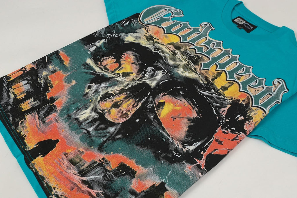 Godspeed Teal Skull Graphic Short-Sleeve T-Shirt ¡ª detail