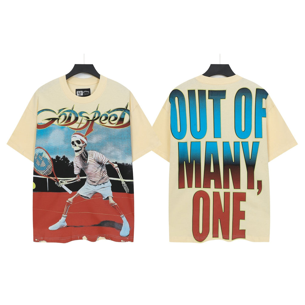 Godspeed Tennis Skeleton Graphic T-Shirt ¡ª hero