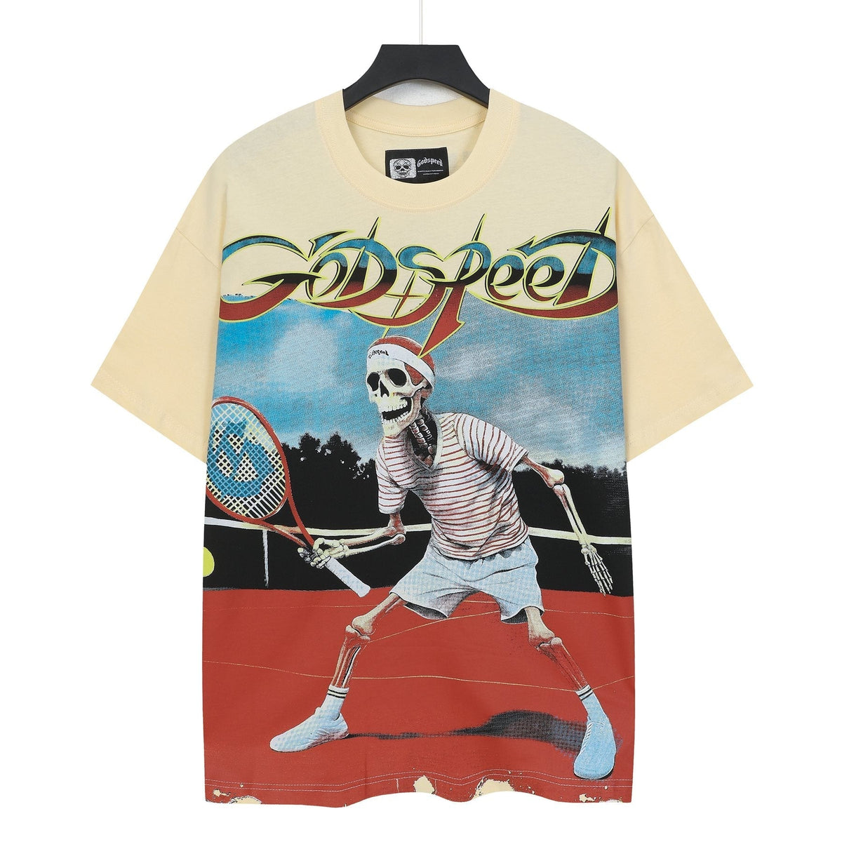 Godspeed Tennis Skeleton Graphic T-Shirt ¡ª front