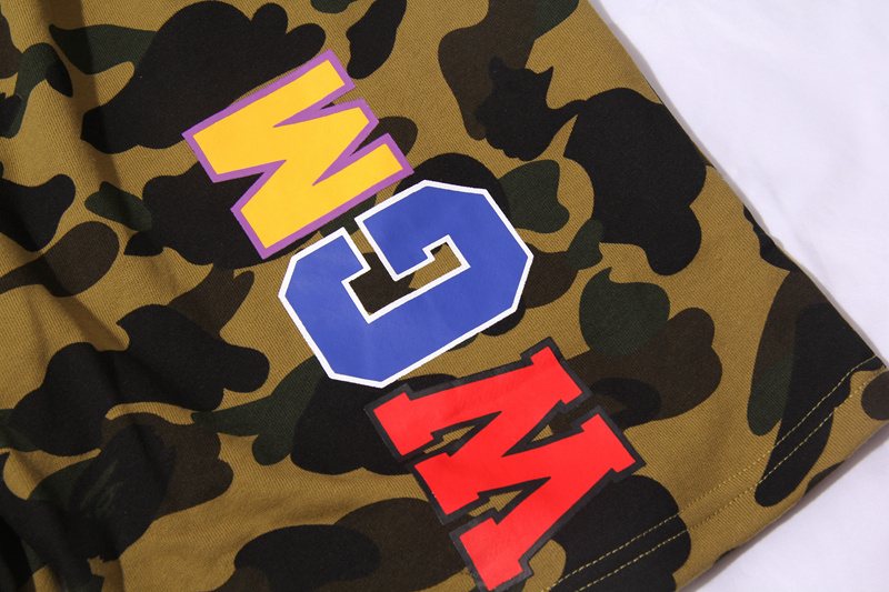 BAPE Shark Face Camouflage Drawstring Shorts ¡ª detail