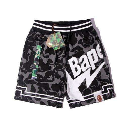 BAPE Black Camo Graphic Panel Shorts ¡ª hero