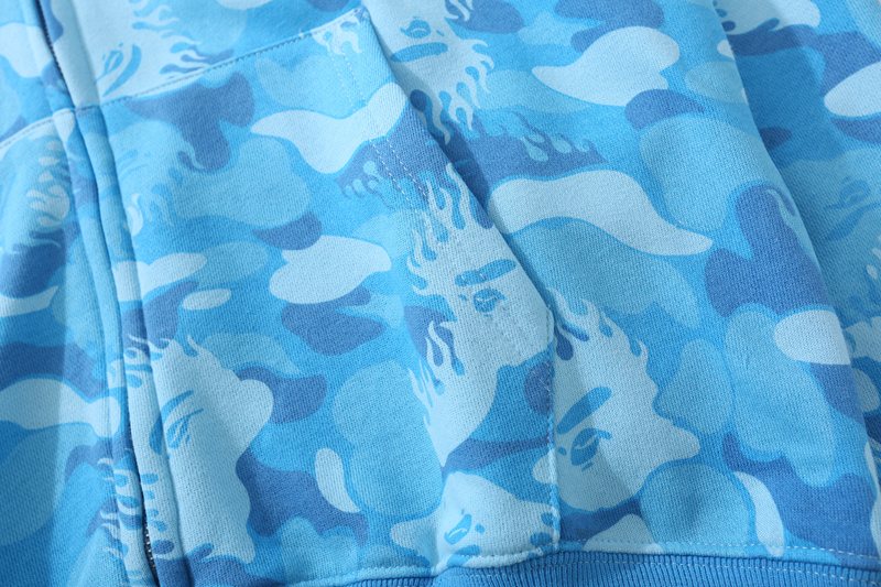 BAPE WGM Shark Camo Full-Zip Hoodie ¡ª fabric_closeup