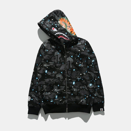 BAPE Black/Blue Tiger Shark Camo Zip Hoodie ¡ª hero