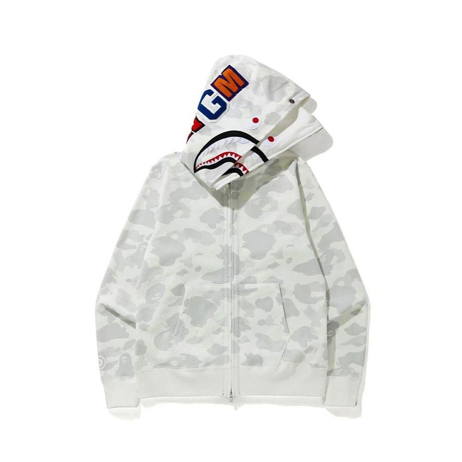 BAPE Shark WGM Camouflage Zip Hoodie ¡ª front