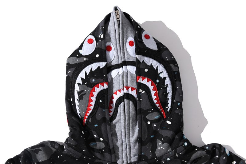 BAPE GM Shark Tiger Camo Zip Hoodie ¡ª detail