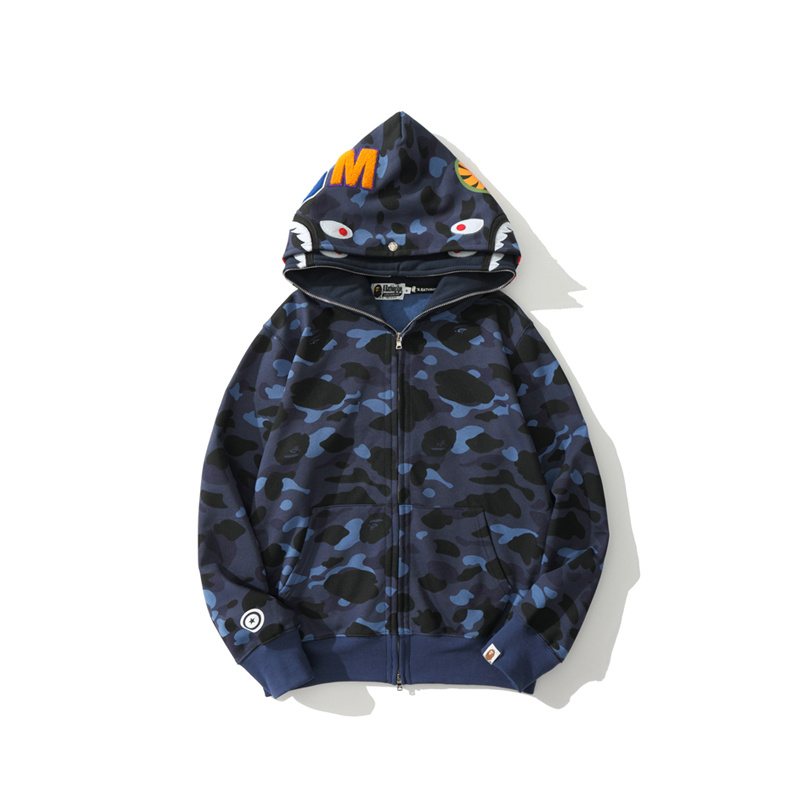 BAPE Shark Camo Full-Zip Hoodie ¡ª front