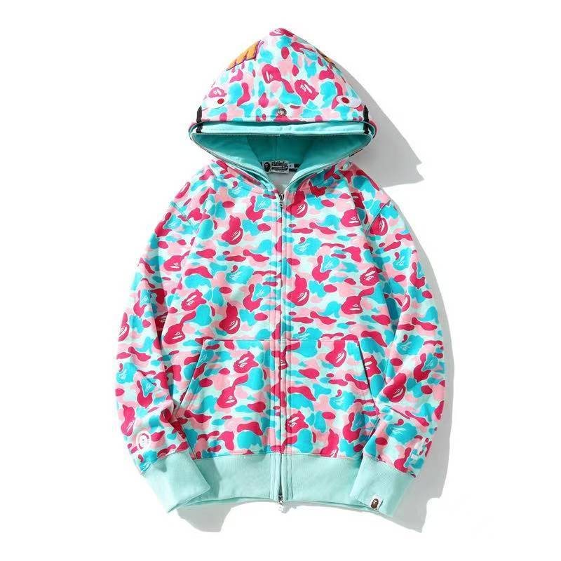 BAPE Mint Camo Shark Full-Zip Hoodie ¡ª hero