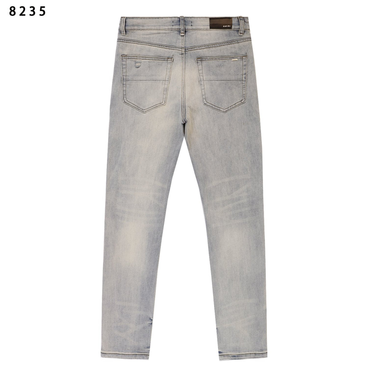 Amiri Light Blue Distressed Slim Jeans ¡ª back