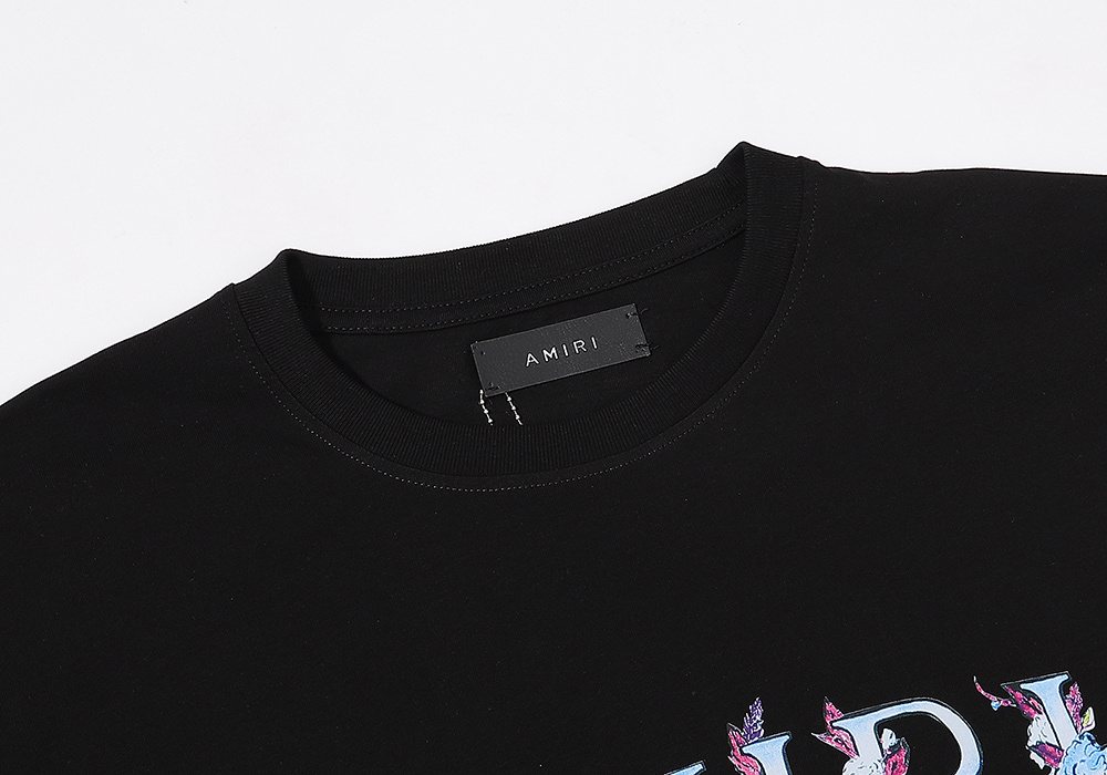 AMIRI Floral Butterfly Graphic Short-Sleeve T-Shirt ¡ª neck_label