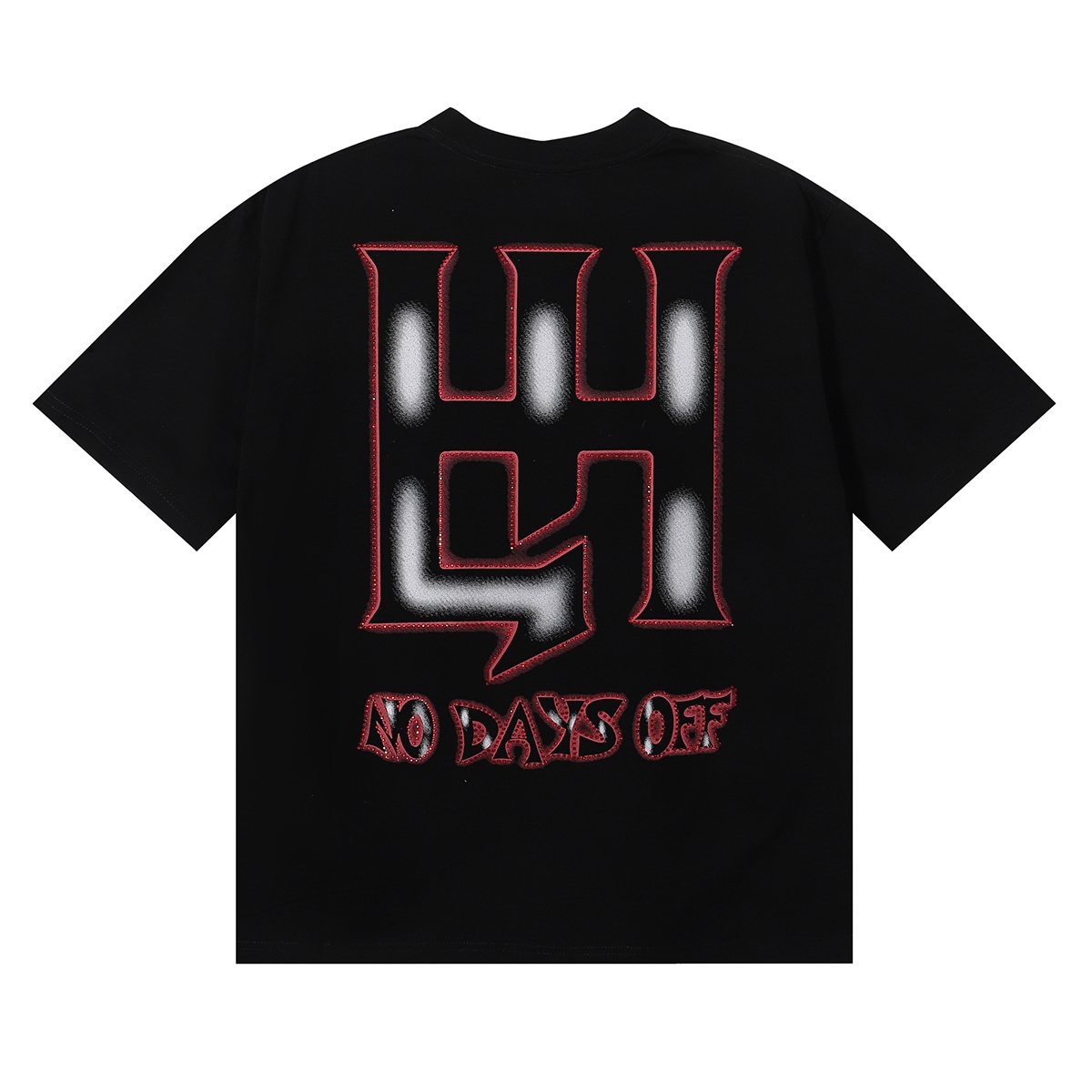 Life Hustlere Angry Pitbull Rhinestone Graphic T-Shirt ¡ª back
