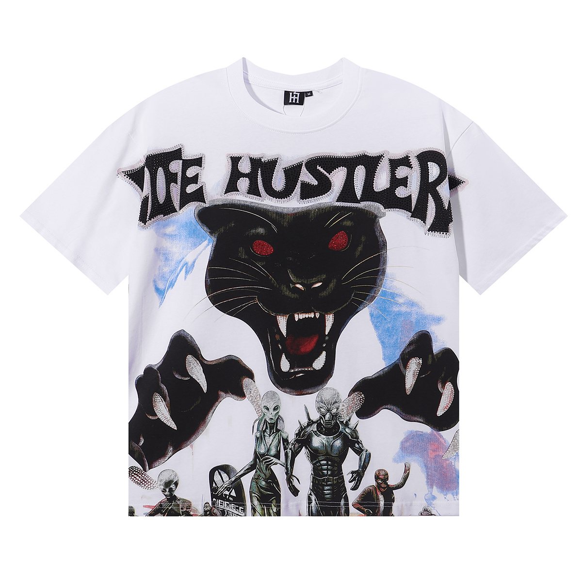 Life Hustlere Rhinestone Panther Graphic T-Shirt ¡ª hero