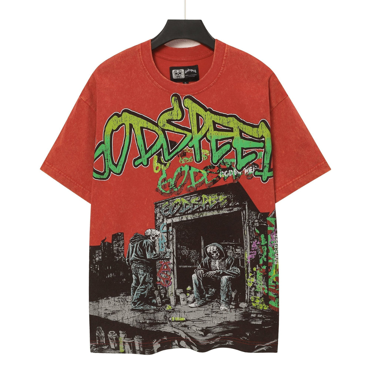 Godspeed Washed Red Skeleton Graphic T-Shirt ¡ª hero