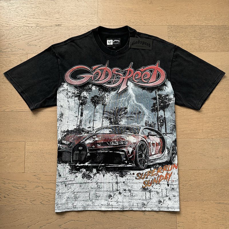 Godspeed Out of Many, One Washed Black Graphic T-Shirt ¡ª hero