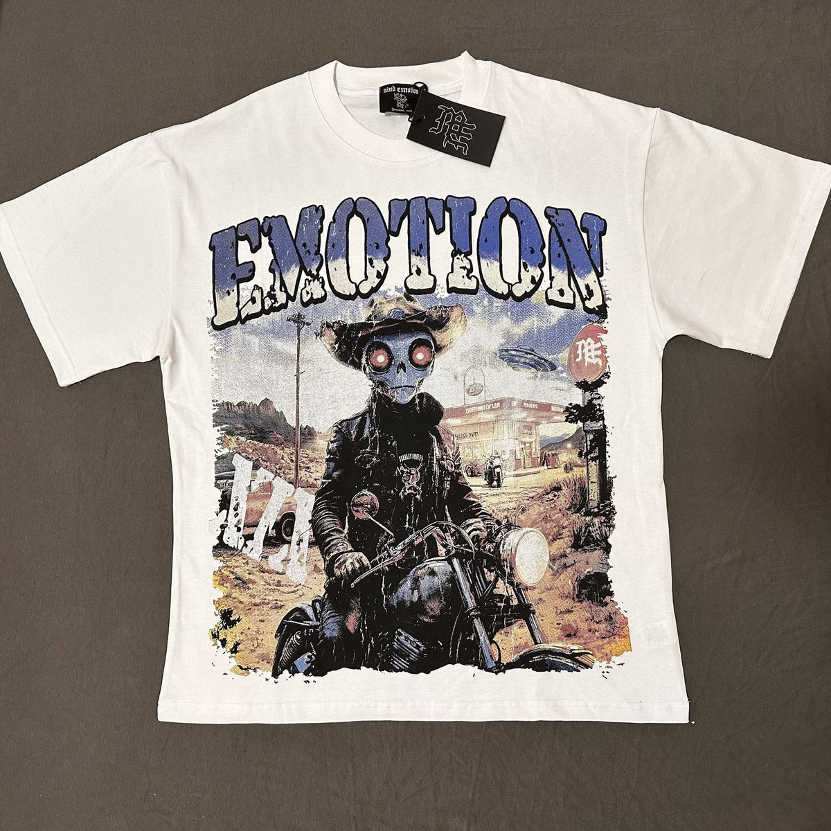 MIXED EMOTION Motorcycle Graphic T-Shirt ¡ª front